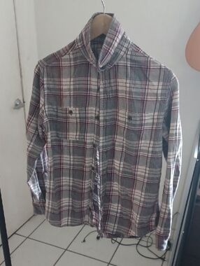 Crewcuts 14 Youth Plaid Button-Down Shirt in Gray and Red